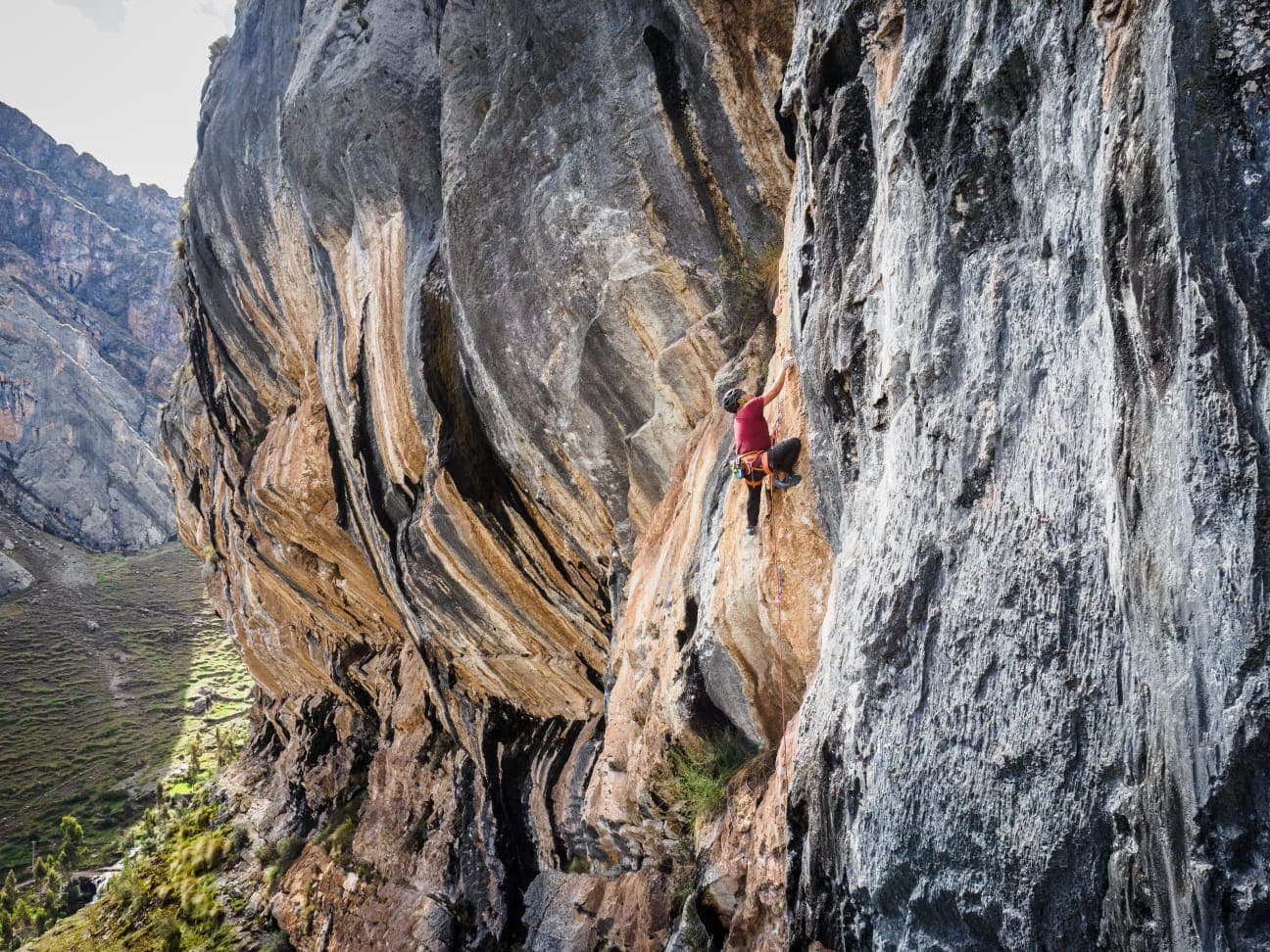 Climber on a large Peru wall.