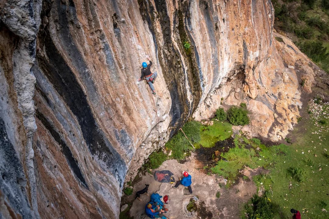 Climbing scene from the Rock Climb Peru retreat in Pitumarca.